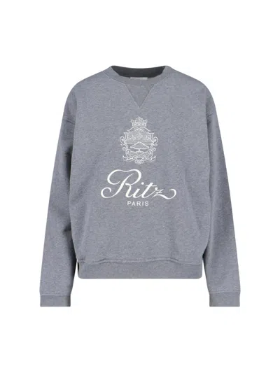 Frame Ritz Crew Neck Sweatshirt In Gray
