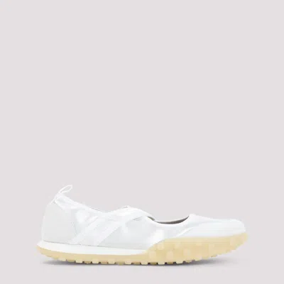 Jil Sander Cross-over Ballet Flats In White