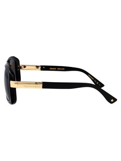 Dsquared2 Black Acetate Sunglasses In Brown