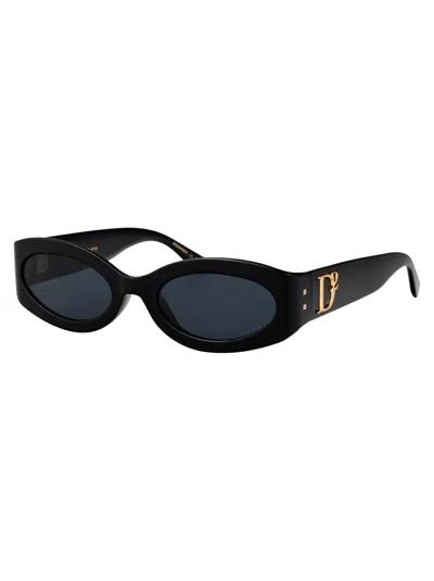 Dsquared2 Black Acetate Sunglasses In Brown