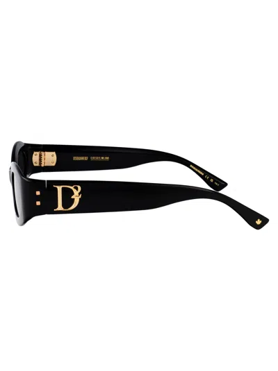 Dsquared2 Black Acetate Sunglasses In Brown