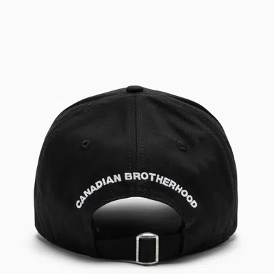 Dsquared2 Black Cotton Baseball Cap In Brown