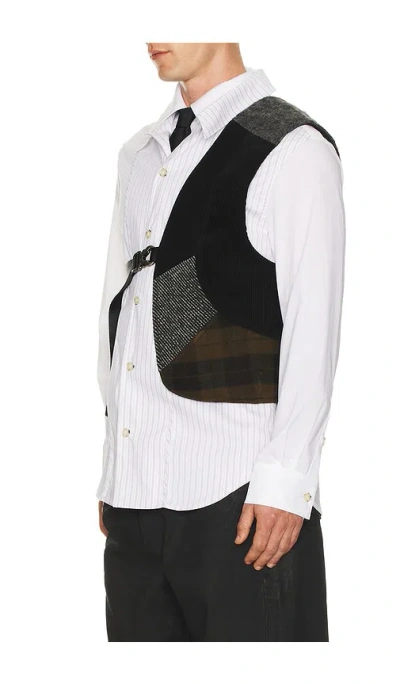Andersson Bell Patchwork One Arm Vest In White