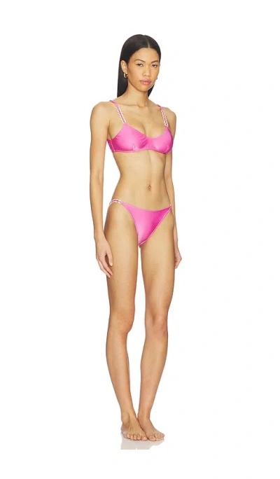 Adriana Degreas Solid Chain Bikini Set In Pink