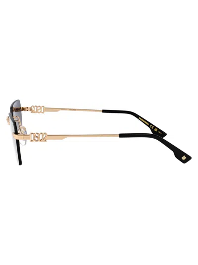 Dsquared2 Geometric-frame Sunglasses In Gold