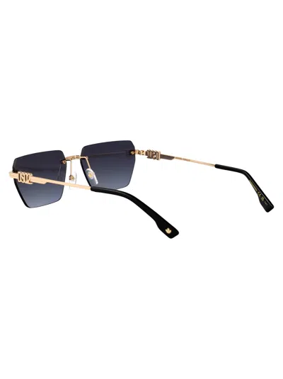 Dsquared2 Geometric-frame Sunglasses In Gold