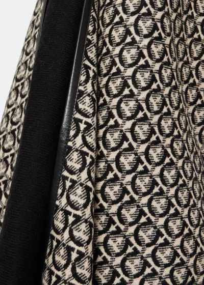 Ferragamo Black Hook Cape In Black