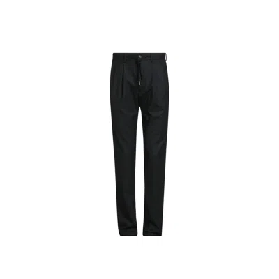 Herno Black Elastane Casual Pants In Black