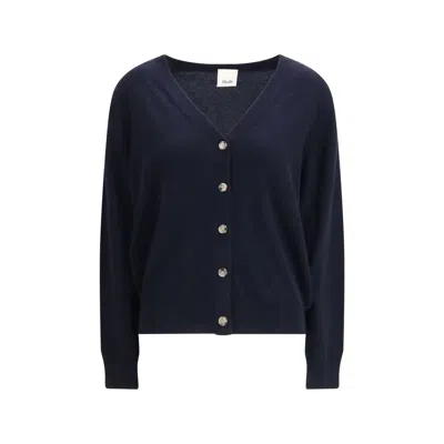 Allude V-neck Button Cardigan In Blue
