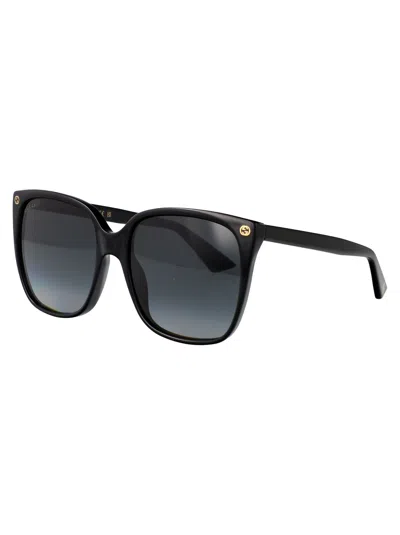 Gucci Oversize Gradient Square Sunglasses In Black