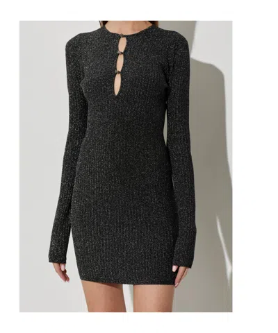 Amiri Keyhole Long-sleeve Mini Dress In Black