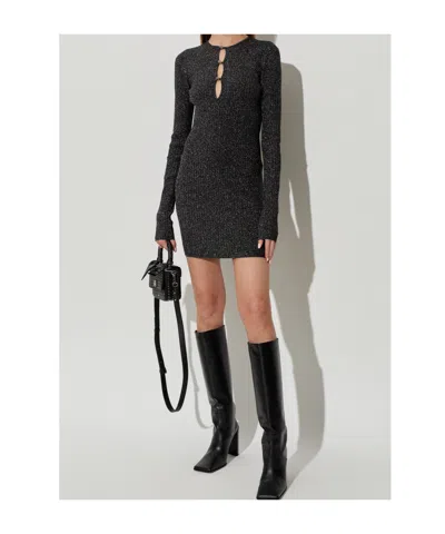 Amiri Keyhole Long-sleeve Mini Dress In Black