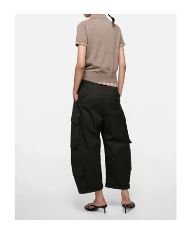 Acne Studios Layered Short Sleeve Wool Polo Sweater In Brown