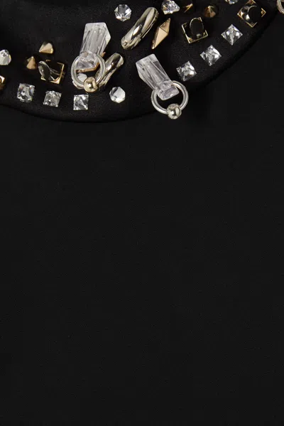 Givenchy Beaded Cutout Crepe Dress In Black