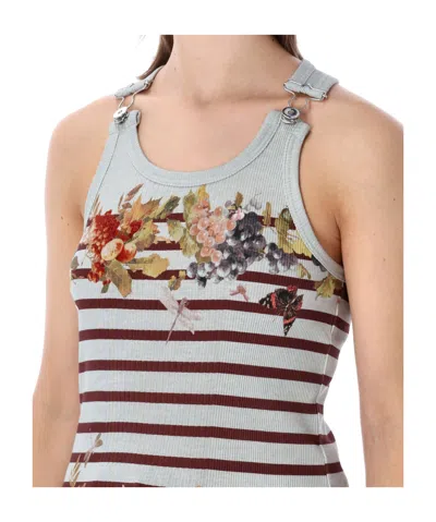 Jean Paul Gaultier Ribbed Knit Vest In Multi