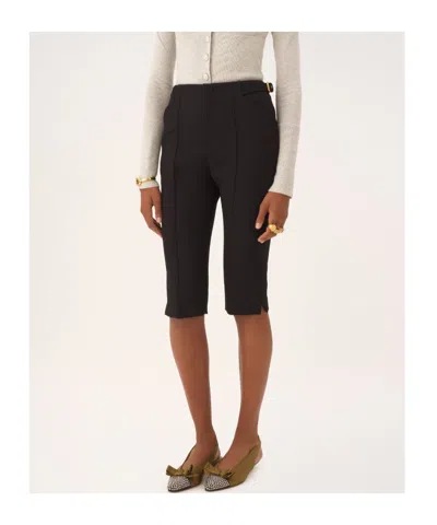 Chloé Tailored Wool Crepe Capri Pants In Black