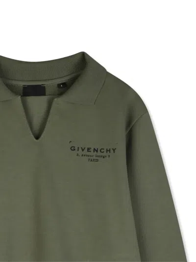 Givenchy Collared Long-sleeve Top In Green