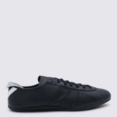 Y-3 Black And White Leather Tokyo Sneakers In Black