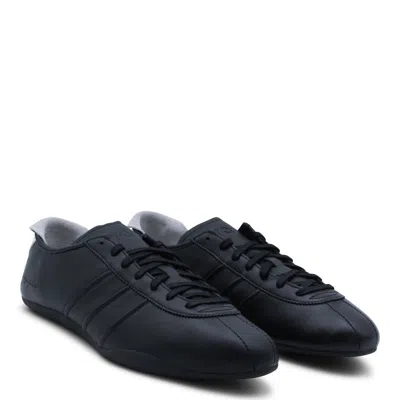 Y-3 Black And White Leather Tokyo Sneakers In Black