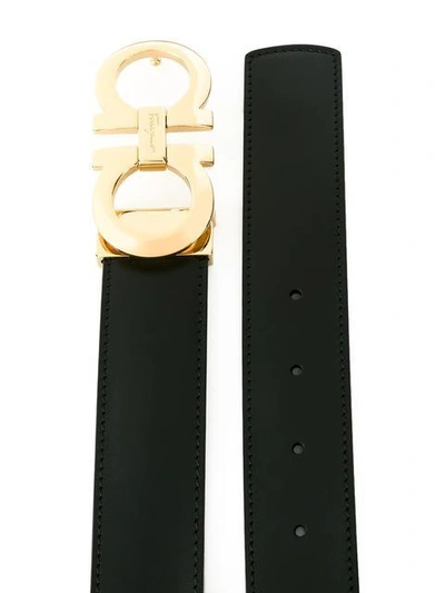 Shop Ferragamo Gancini Buckle Belt In Black