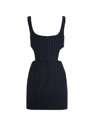 Zeynep Arcay Pinstripe Mini Dress In Blue