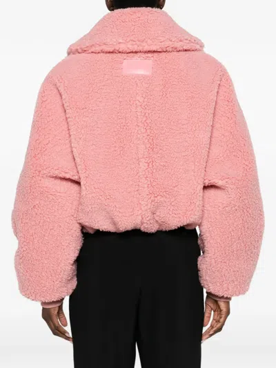 Givenchy Cropped Blouson In Shearling Effect In Pink