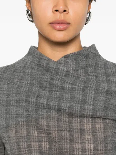 Hope Nova Ruched Checked Maxi Dress In Orange