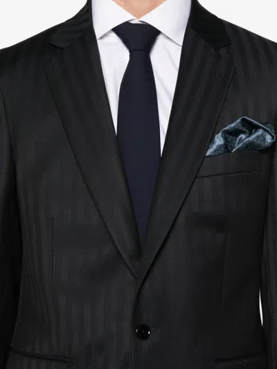 Fursac Double-breasted Cotton Suit In Blue