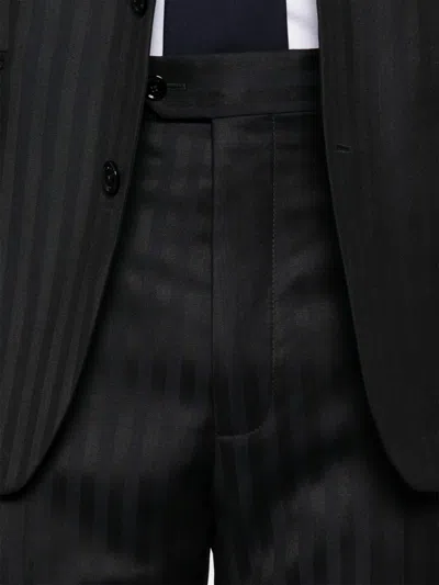 Fursac Double-breasted Cotton Suit In Blue