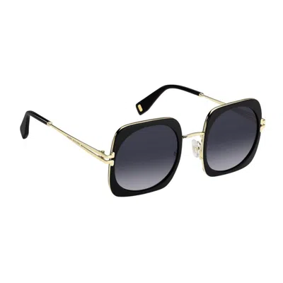 Marc Jacobs Logo-engraved Square-frame Sunglasses In Black
