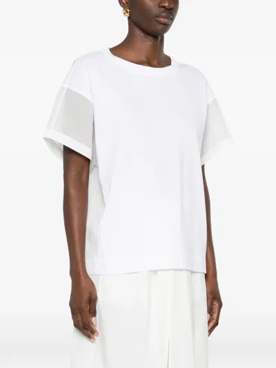 Brunello Cucinelli Sheer-panel T-shirt In White