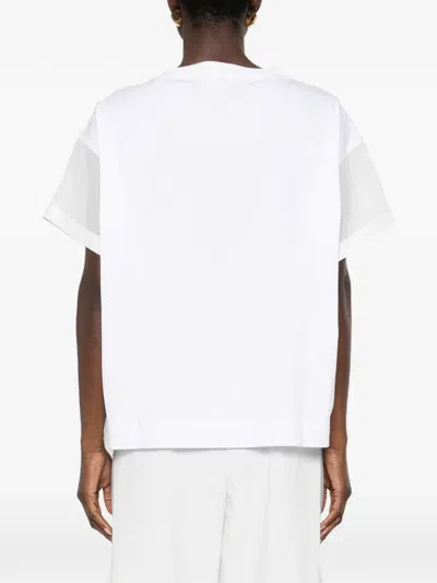 Brunello Cucinelli Sheer-panel T-shirt In White