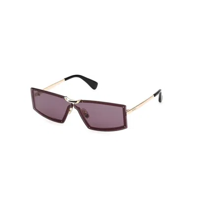 Max Mara 68mm Oversize Rectangular Sunglasses In Purple