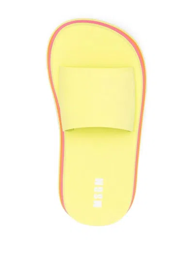 Msgm Slide Platform Sandals In Multi