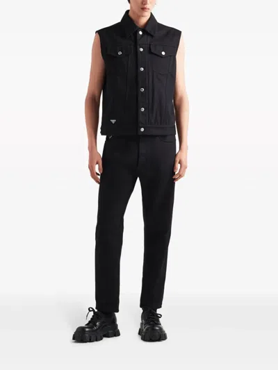 Prada Mid-rise Straight-leg Jeans In Black