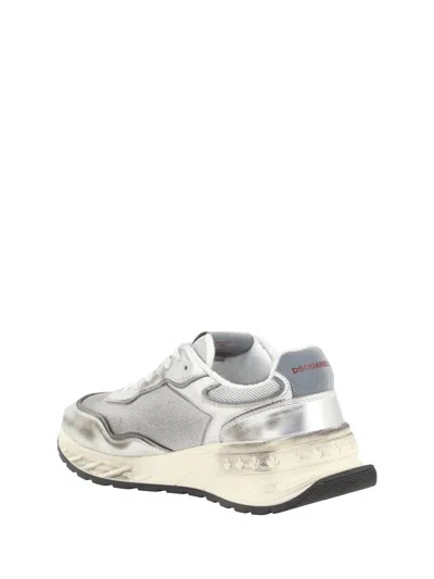 Dsquared2 Multicolor Sneakers With Textured Upper In Gray