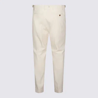 Berwich White Cotton Pants In Multi