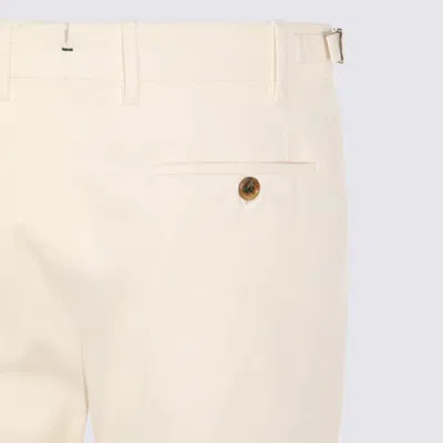 Berwich White Cotton Pants In Multi