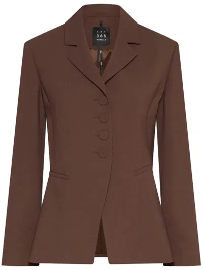 Marella Brown Mltbig Tailored Structured Wool Jacket In Burgundy