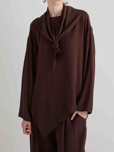 Meimeij Asymmetric Blouse In Brown