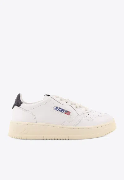 Autry Leather Sneakers With Back Contrasting Patch In White