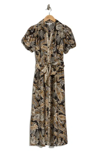 Sandra Darren Bubble Sleeve Shirtdress In Multi