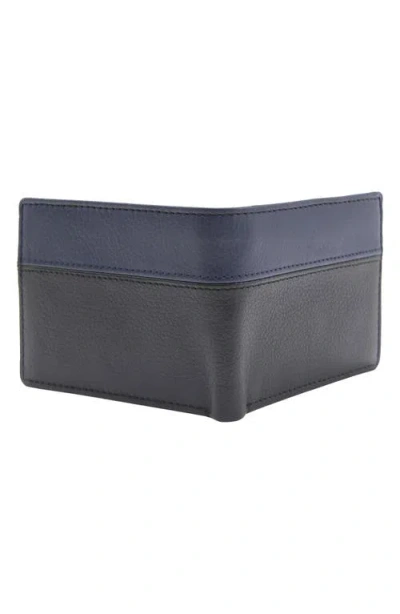 Robert Graham Two Tone Bifold Leather Wallet In Blue