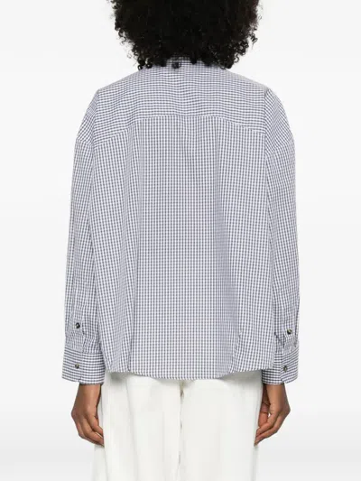 格纹排扣衬衫