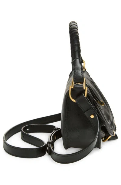 Chloé Mini Marcie Shoulder Bag In Soft Leather In Black