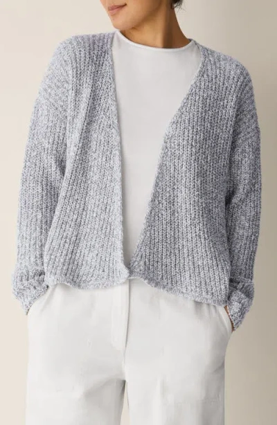 Eileen Fisher Peruvian Cotton Cloud Twist Cardigan In Gray