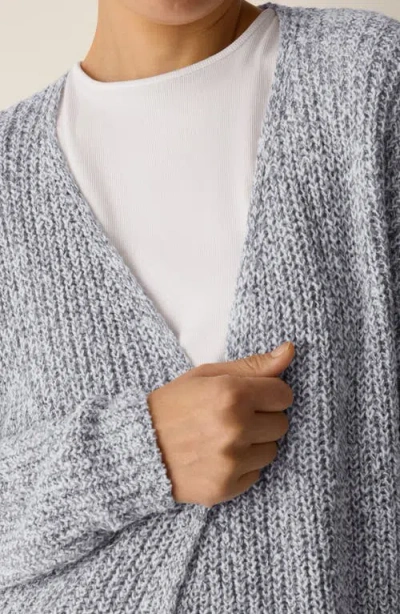 Eileen Fisher Peruvian Cotton Cloud Twist Cardigan In Gray