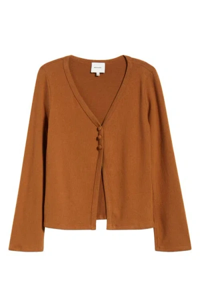 Reformation Millie Split Front Cardigan In Brown
