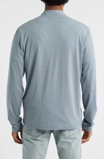 Threads 4 Thought Kace Chest Stripe Luxe Jersey Quarter Zip Pullover In Blue