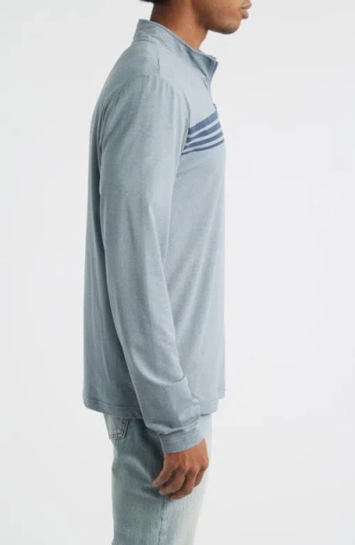 Threads 4 Thought Kace Chest Stripe Luxe Jersey Quarter Zip Pullover In Blue